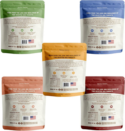 All Natural Soft Dog Treats - 5 Flavor Variety Pack (5Oz Each) - Healthy Dog Treats for Dogs & Puppies with Allergies, Sensitive Stomachs - Chewy, Grain Free, Made in USA
