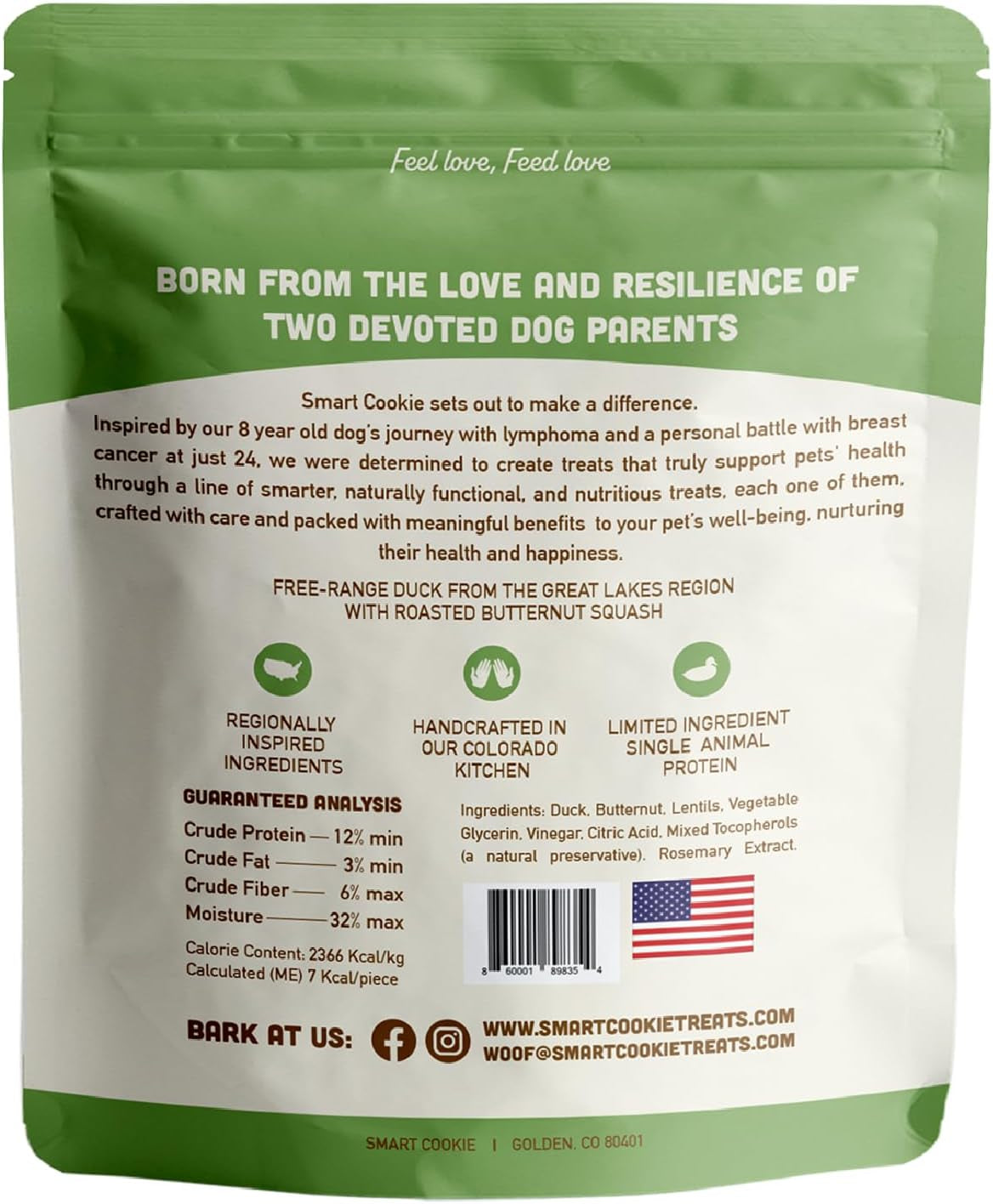 All Natural Dog Treats - Duck & Squash - Training Treats for Dogs & Puppies with Allergies, Sensitive Stomachs - Soft Dog Treats, Chewy, Grain Free, Made in USA - 5Oz, Pack of 3