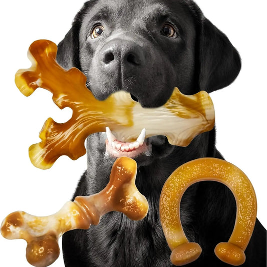 Dog Toys for Aggressive Chewers 3-Pack Indestructible Dog Toys for Large Dogs, Real Bacon Flavored, Tough Dog Chew Bones for Medium/Large Breed Dogs, Durable Dog Chew Toys to Keep Them Busy Dog Toys Durable Dog Dog Teeth Power Chew Durable Power