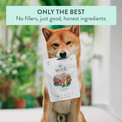 Woof Freeze Dried Dog Food - Lamb Recipe, High Protein, Dog Food Topper & Dog Treats, All Life Stages, 1.76 Oz
