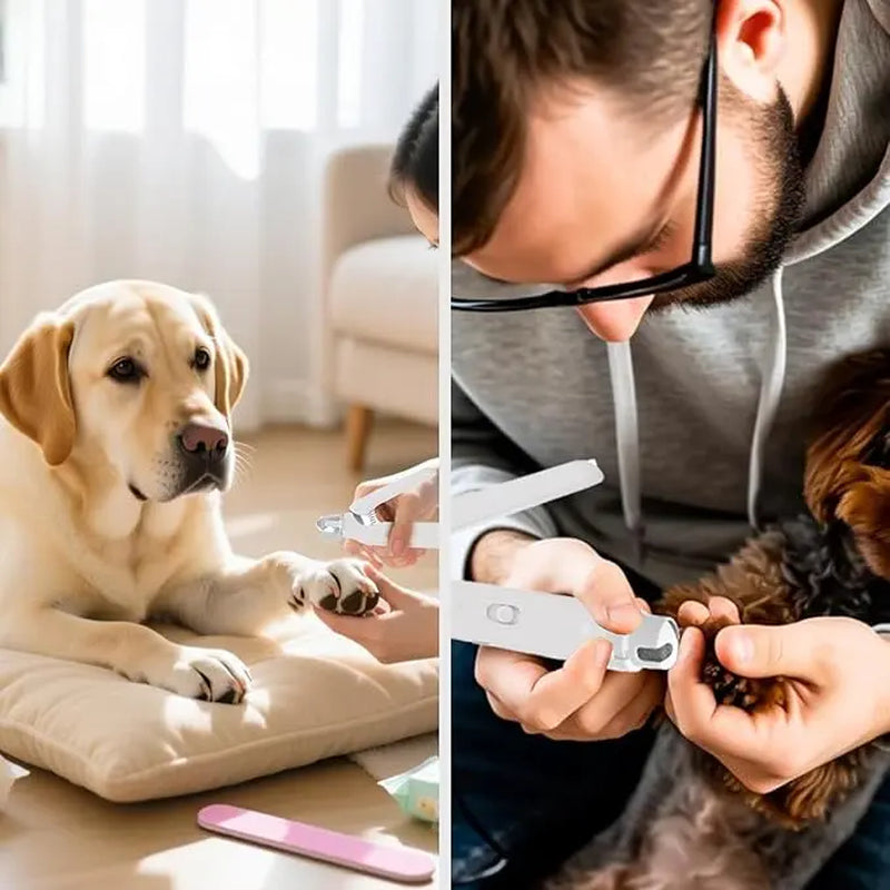 2-in-1 Rechargeable LED Pet Nail Clipper and Grinder with Quick Sensor, Protective Guard, and Nail File for Cats, Dogs, and Rabbits