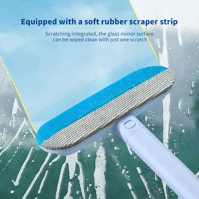 4-in-1 Pet Hair Removal Tool - Multi-Functional, Reusable Lint Cleaner with Extra Long Handle for Efficient Removal of Dog and Cat Hair from Furniture, Carpets, Clothing, Bedding, Cars, and Windows