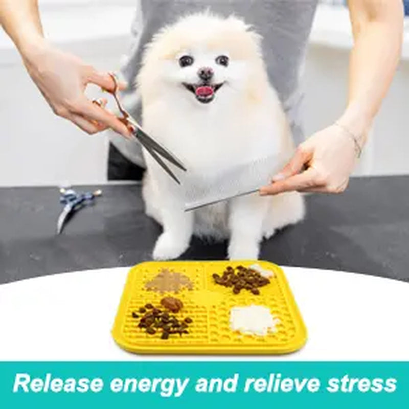 Licking Mat for Dogs and Cats, 2 Pack Lick Pad with Suction Cups for Keep Busy and Entertained, Dog Enrichment Toys for Reduce Boredom and Mental Stimulation