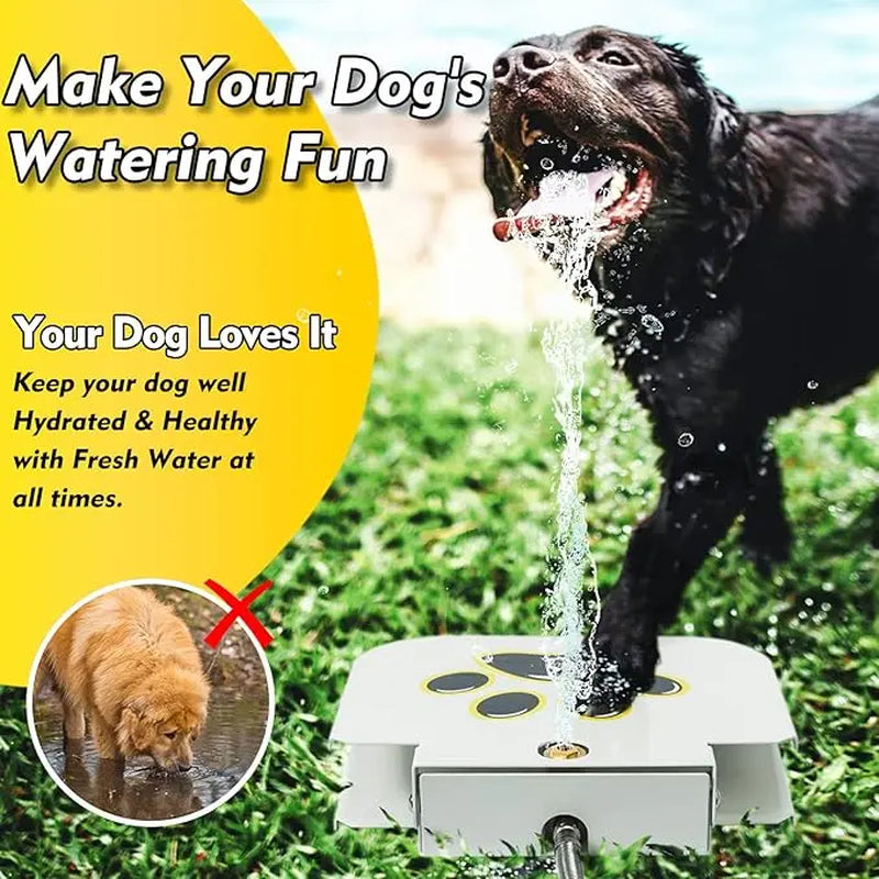 Dog Water Fountain Outdoor Drinking Water Toy for Large Dogs, Paw Activated Water Fountain, Sprinkler Step On, Fun Dog Toys，Includes 304 Stainless Steel Dog Hose