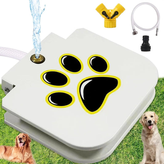 Dog Water Fountain Outdoor Drinking Water Toy for Large Dogs, Paw Activated Water Fountain, Sprinkler Step On, Fun Dog Toys，Includes 304 Stainless Steel Dog Hose