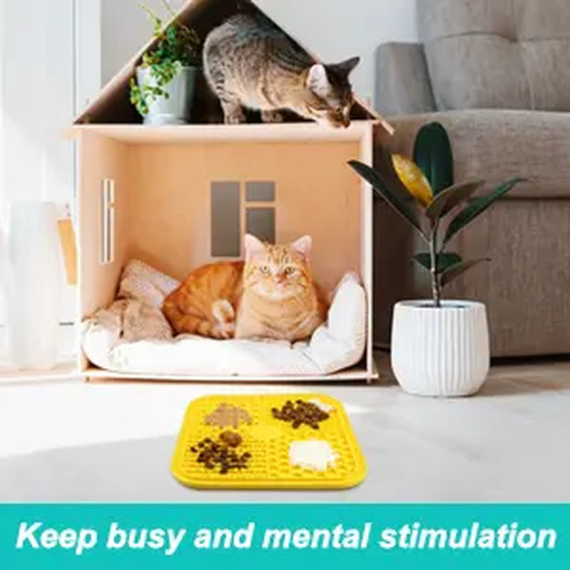 Licking Mat for Dogs and Cats, 2 Pack Lick Pad with Suction Cups for Keep Busy and Entertained, Dog Enrichment Toys for Reduce Boredom and Mental Stimulation
