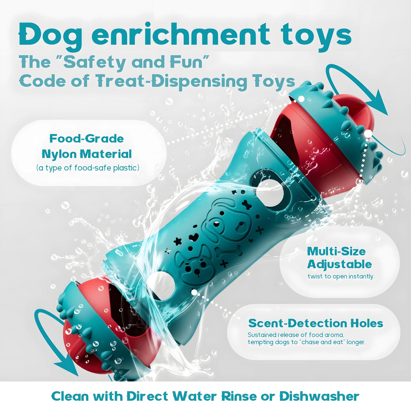 LUMIKATA 2-In-1 Dog Puzzle Toy & Slow Feeder: 3-Level Adjustable Treat Dispensing Toy to Keep Dogs Busy, Stop Fast Eating & Improve Digestion — Interactive IQ Enrichment for All Breeds.Heavy-Duty Durable Nylon,Chewers.