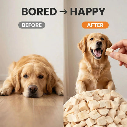 Helety Pet Premium Freeze-Dried Chicken Breast Cubes - 100% Pure Natural Single-Ingredient High-Protein Dog Treats, Food Topper & Training Reward for Dogs