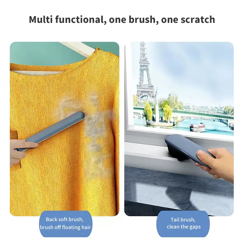 4-in-1 Pet Hair Removal Tool - Multi-Functional, Reusable Lint Cleaner with Extra Long Handle for Efficient Removal of Dog and Cat Hair from Furniture, Carpets, Clothing, Bedding, Cars, and Windows