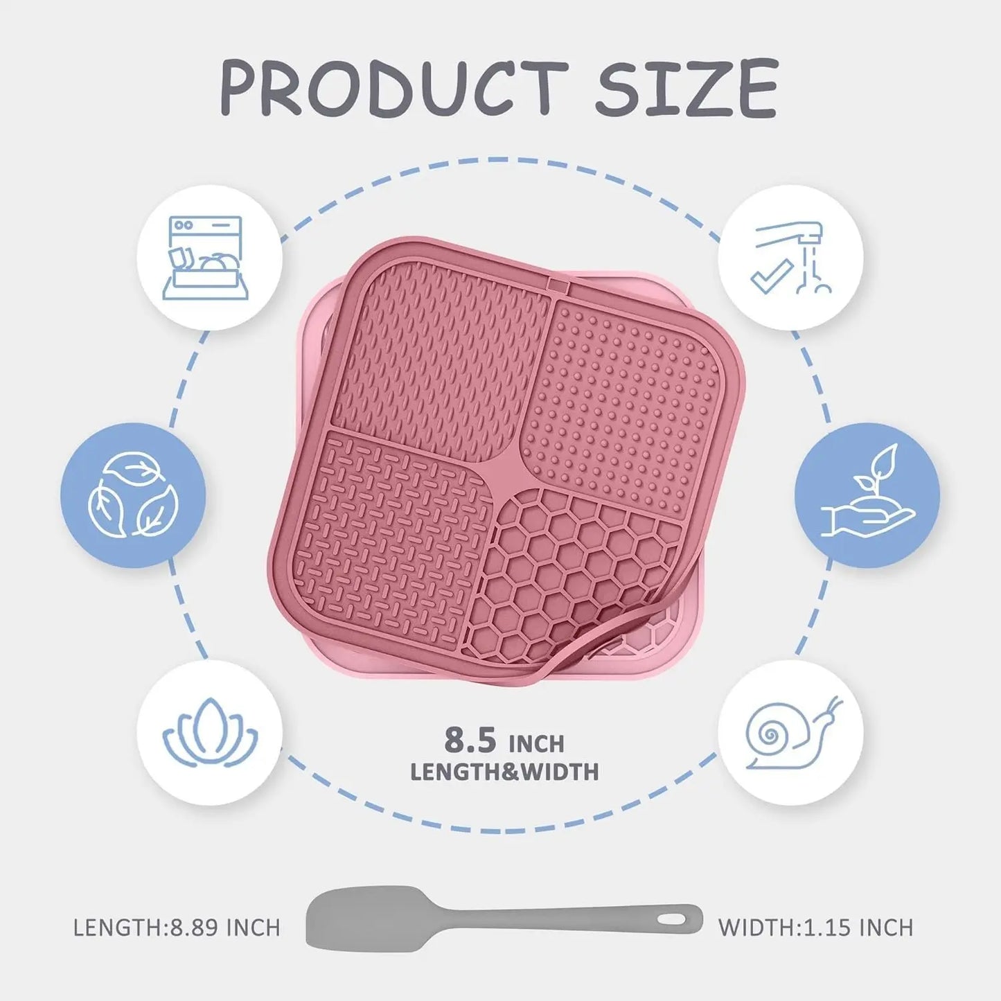2 Pack Lick Mat for Dogs,Cats,Upgraded 8.58.5 Inches Licking Mats with Suction Cups,Slow Feeder Licking Pad for and Boredom Reducer,Suitable for Set 8