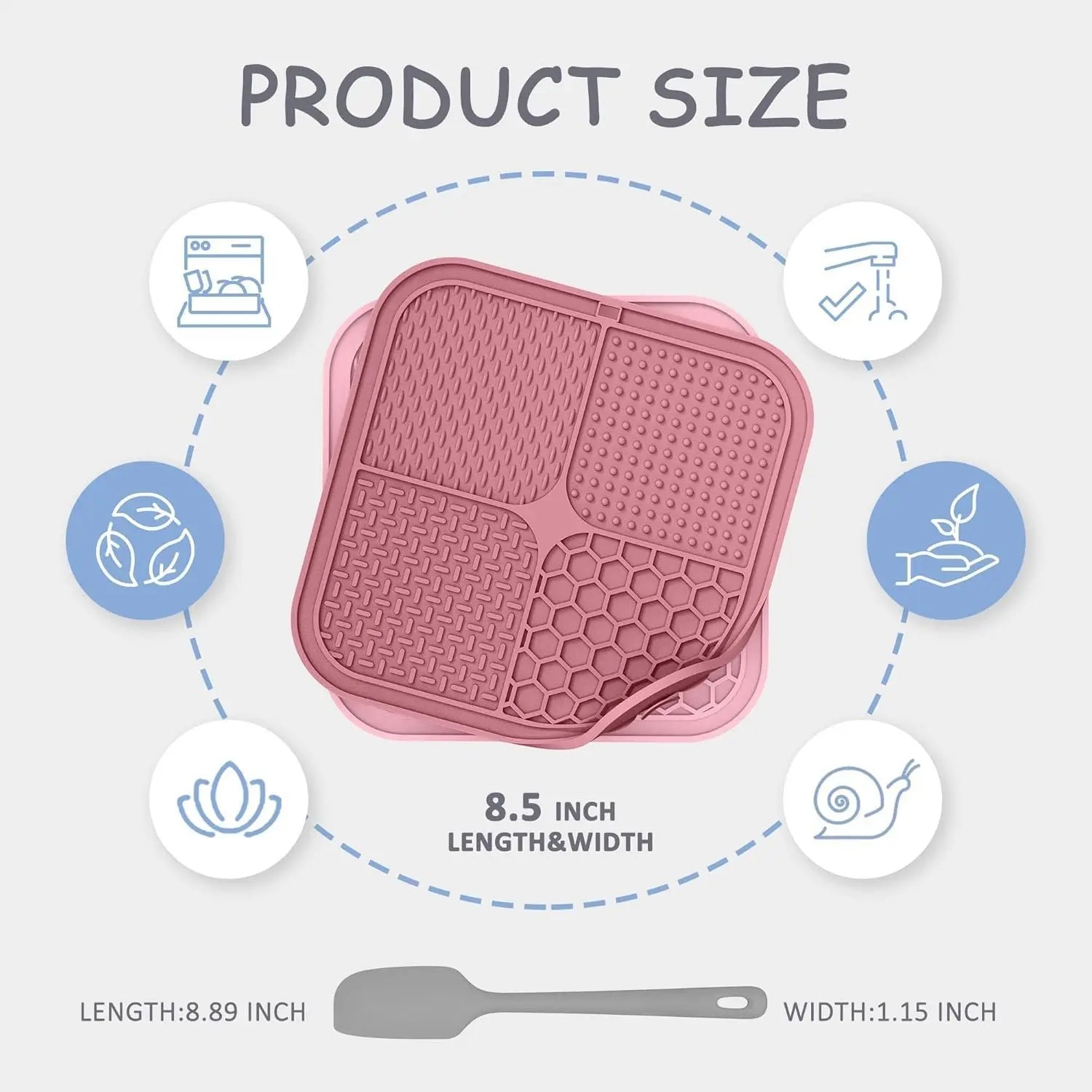 2 Pack Lick Mat for Dogs,Cats,Upgraded 8.58.5 Inches Licking Mats with Suction Cups,Slow Feeder Licking Pad for and Boredom Reducer,Suitable for Set 8
