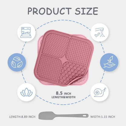 2 Pack Lick Mat for Dogs,Cats,Upgraded 8.58.5 Inches Licking Mats with Suction Cups,Slow Feeder Licking Pad for and Boredom Reducer,Suitable for Set 8