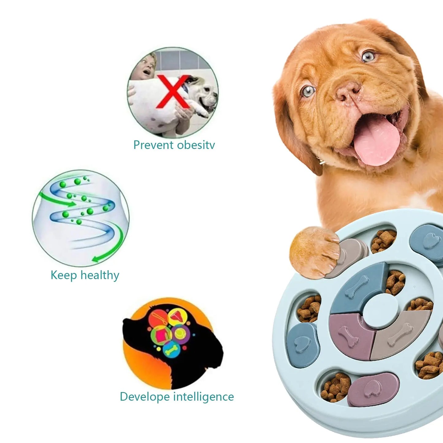 Dog Puzzle Toys for IQ Training & Mental Enrichment - Food Feeder Puzzle Interactive Chew Puppy