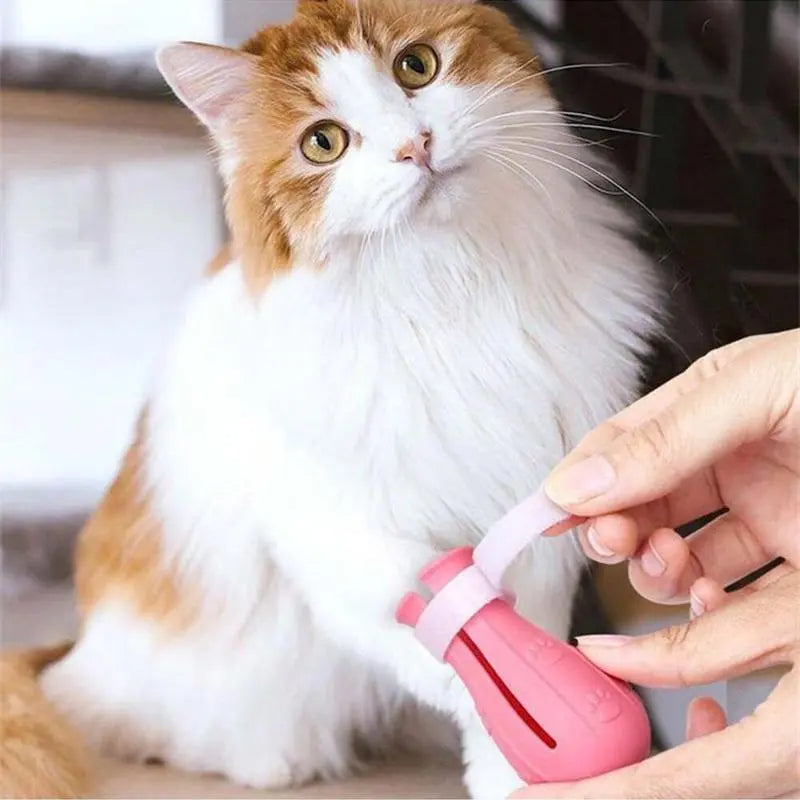 Cat Bathing Footwear – Set of 4 Pairs, Silicone Paw Protectors for Grooming, Ideal for Dogs and Cats – Safeguards Paws During Baths and Prevents Scratching, Durable and Trustworthy.