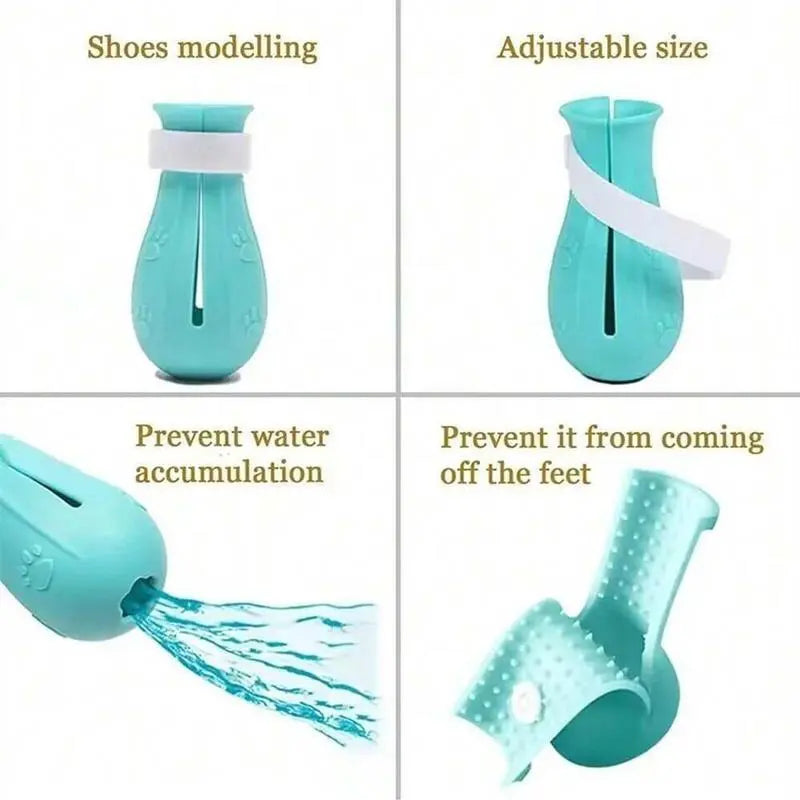 Cat Bathing Footwear – Set of 4 Pairs, Silicone Paw Protectors for Grooming, Ideal for Dogs and Cats – Safeguards Paws During Baths and Prevents Scratching, Durable and Trustworthy.