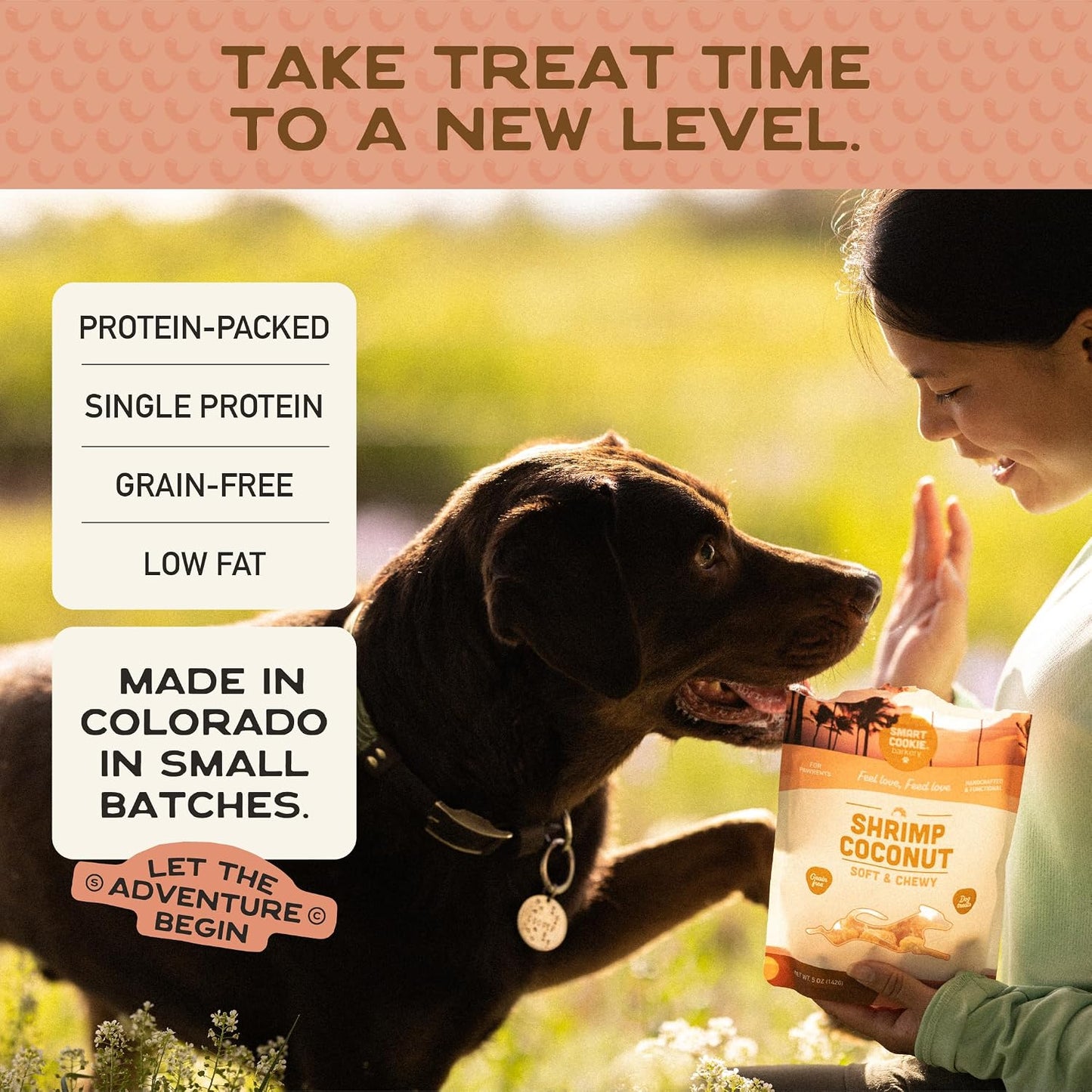 All Natural Dog Treats - Shrimp & Coconut - Training Treats for Dogs with Allergies, Sensitive Stomachs - Soft Dog Treats, Chewy, Grain Free, Human-Grade, Made in USA - 5Oz, Pack of 3