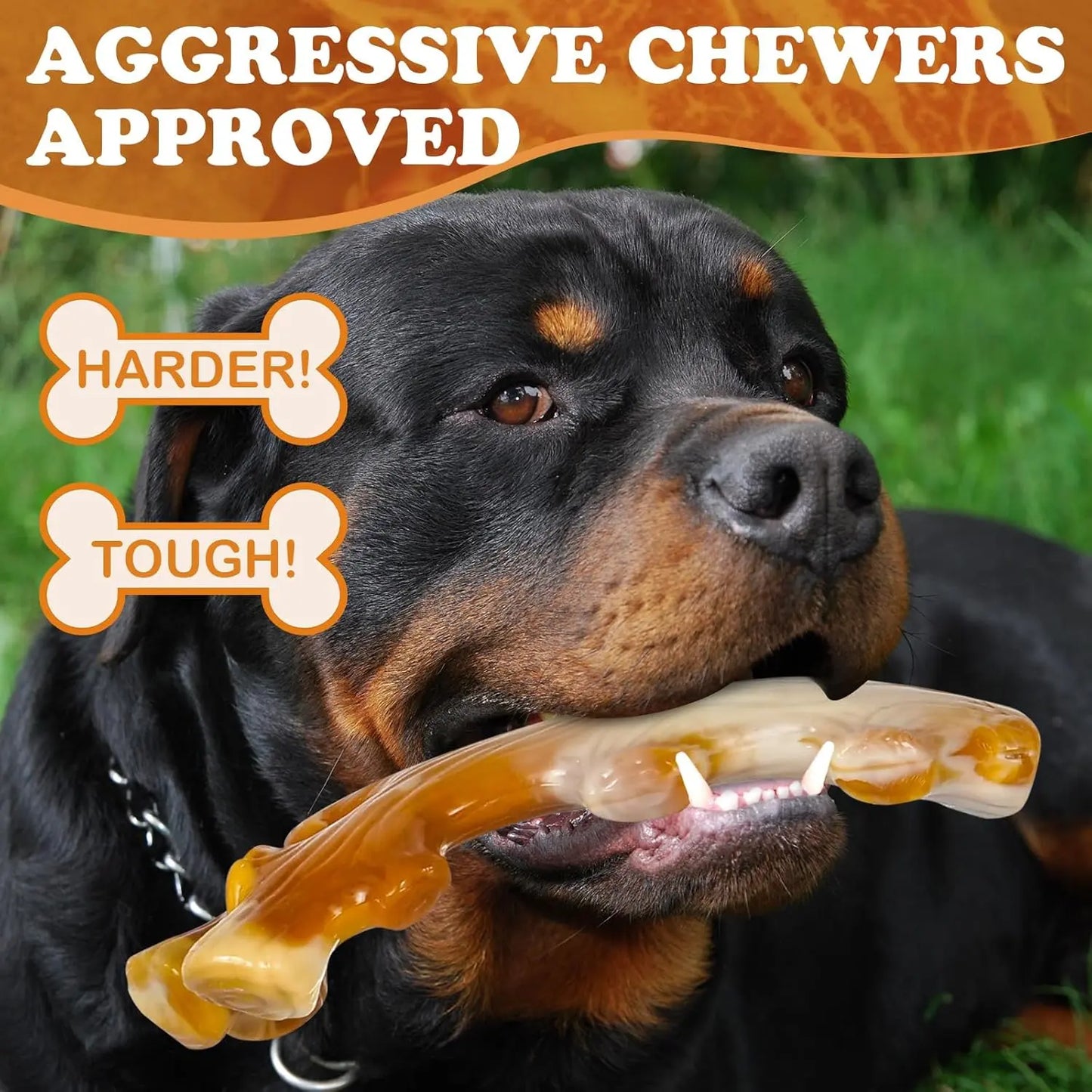Dog Toys for Aggressive Chewers 3-Pack Indestructible Dog Toys for Large Dogs, Real Bacon Flavored, Tough Dog Chew Bones for Medium/Large Breed Dogs, Durable Dog Chew Toys to Keep Them Busy Dog Toys Durable Dog Dog Teeth Power Chew Durable Power