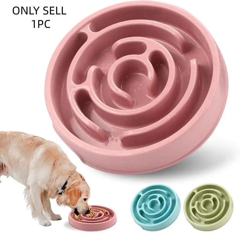 Plastic Dog Slow Feeder Bowl with Anti-Choke Design for Safe Eating, Puzzle Snack Bowl to Protect Neck, Essential Pet Feeding Accessory
