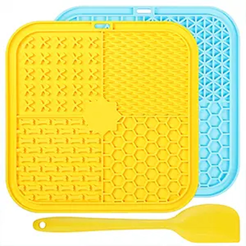 Licking Mat for Dogs and Cats, 2 Pack Lick Pad with Suction Cups for Keep Busy and Entertained, Dog Enrichment Toys for Reduce Boredom and Mental Stimulation