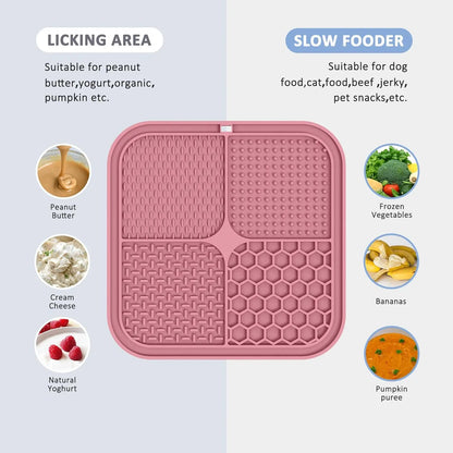 2 Pack Lick Mat for Dogs,Cats,Upgraded 8.58.5 Inches Licking Mats with Suction Cups,Slow Feeder Licking Pad for and Boredom Reducer,Suitable for Set 8