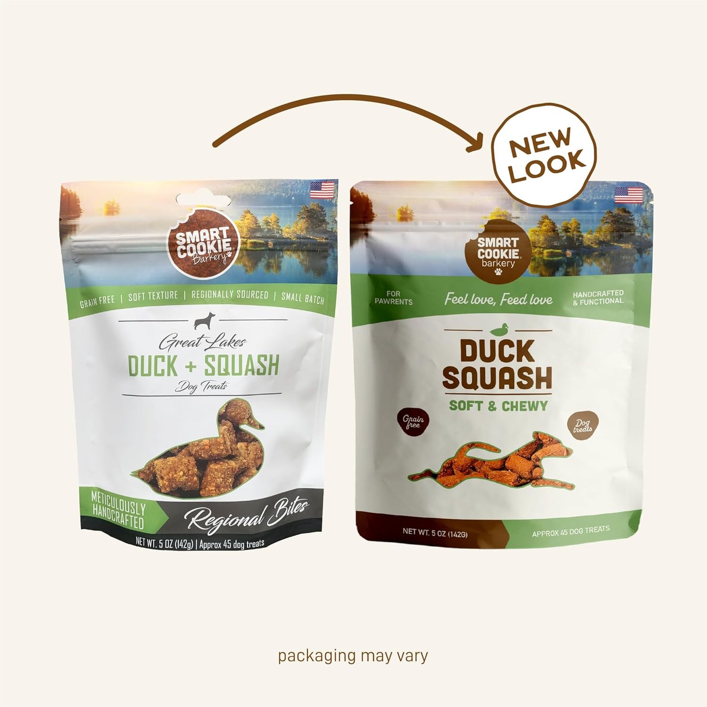 All Natural Dog Treats - Duck & Squash - Training Treats for Dogs & Puppies with Allergies, Sensitive Stomachs - Soft Dog Treats, Chewy, Grain Free, Made in USA - 5Oz, Pack of 3