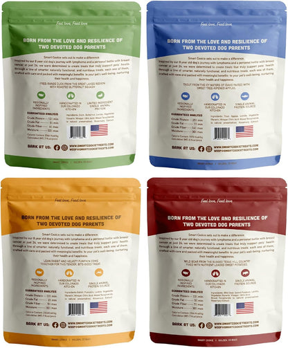 All Natural Soft Dog Treats - 4 Flavor Variety Pack (5Oz Each) - Healthy Dog Treats for Dogs & Puppies with Allergies, Sensitive Stomachs - Chewy, Grain Free, Made in USA