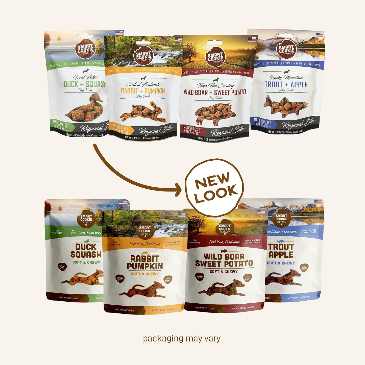 All Natural Soft Dog Treats - 4 Flavor Variety Pack (5Oz Each) - Healthy Dog Treats for Dogs & Puppies with Allergies, Sensitive Stomachs - Chewy, Grain Free, Made in USA