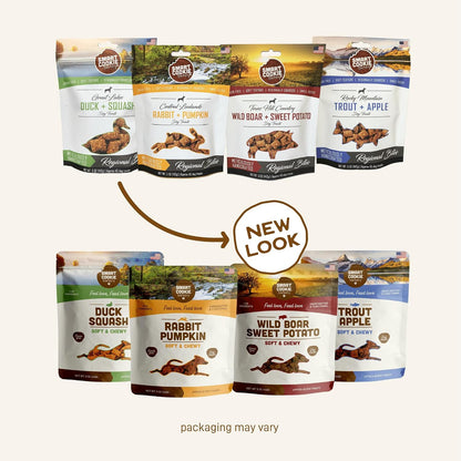 All Natural Soft Dog Treats - 4 Flavor Variety Pack (5Oz Each) - Healthy Dog Treats for Dogs & Puppies with Allergies, Sensitive Stomachs - Chewy, Grain Free, Made in USA