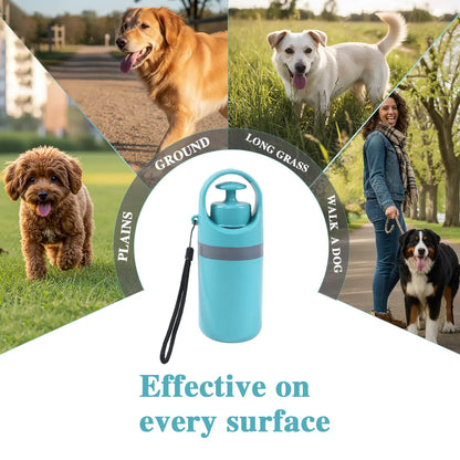 Dog Pooper Scooper - Portable No-Touch Outdoor Scooper with Teal Green Claw-Shaped Design, 15PCS Bag Attachment and Leak-Proof Waste Storage Container