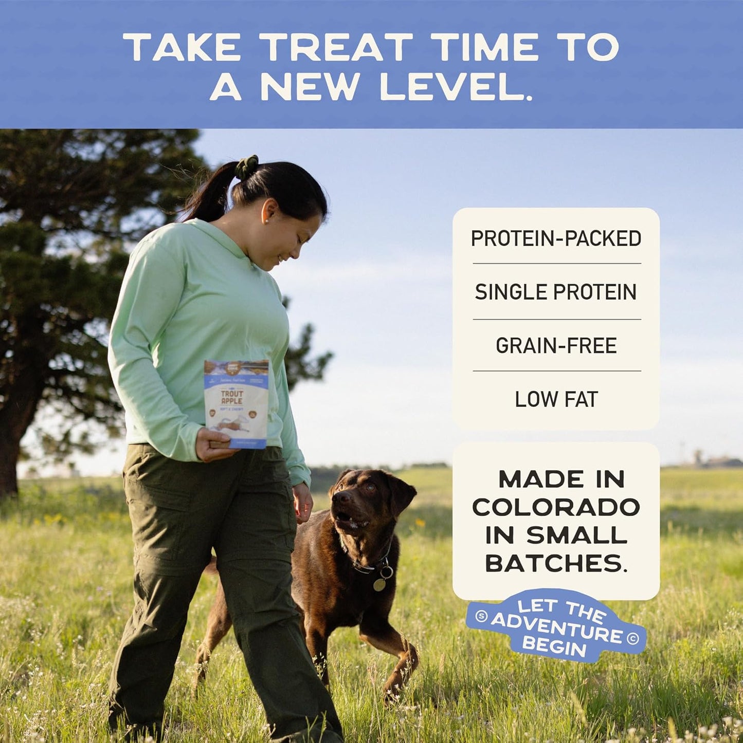 All Natural Dog Treats - Trout & Apple - Training Treats for Dogs with Allergies, Sensitive Stomachs - Soft Dog Treats, Grain Free, Chewy, Human-Grade, Made in USA - 5Oz, Pack of 3
